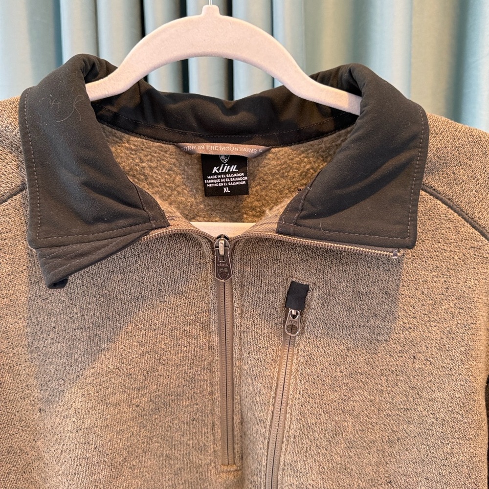 Kuhl Heathered Taupe/Gray Quarter Zip Jacket